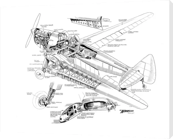 De Havilland DH94 Moth Minor Cutaway Drawing