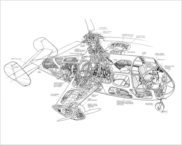 Fairey Gyrodyne Cutaway Drawing