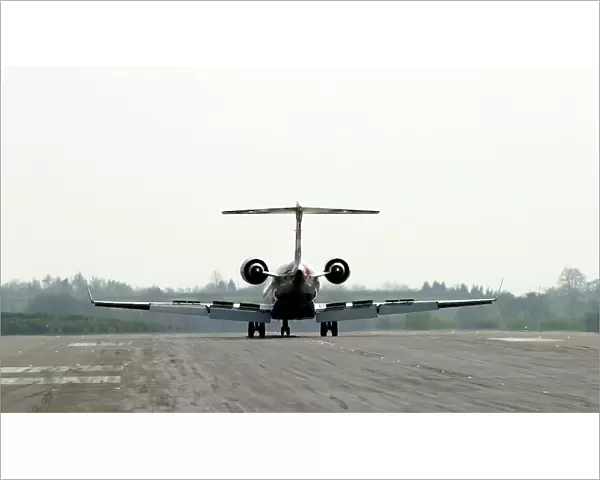CRJ700. Maersk Air CRJ 700 on landing roll out Rwy 15 at BHX, shot