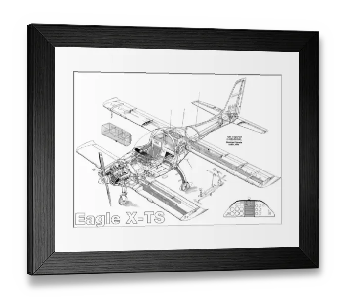 Framed Print : Eagle X-TS Cutaway Drawing Framed Print : Eagle X-TS Cutaway Drawing