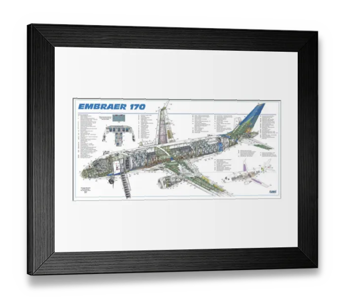 Framed Print : Embraer RJ170 Cutaway Poster Framed Print : Embraer RJ170 Cutaway Poster