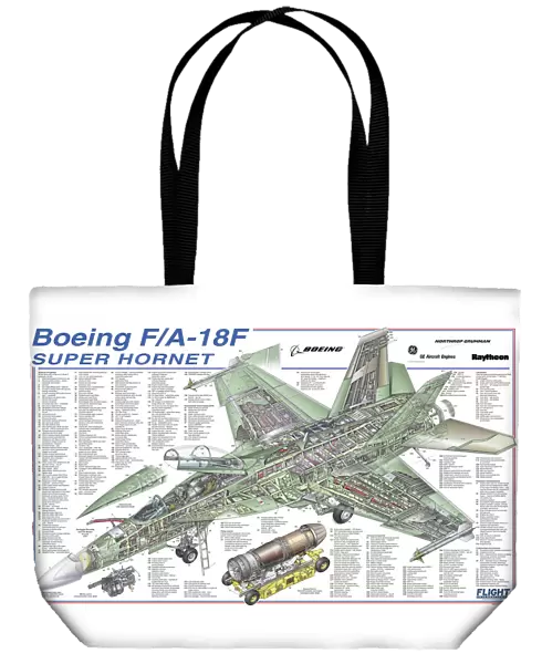 Boeing F  /  A-18F Super Hornet Cutaway Drawing
