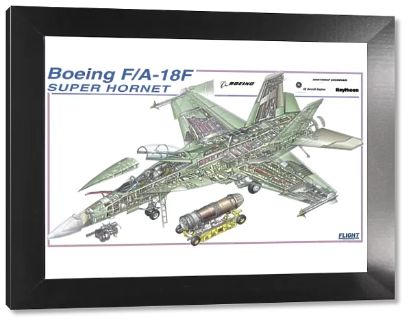 Boeing F  /  A-18F Cutaway Poster