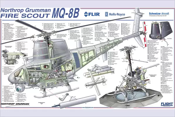 Northrop Grumman MQ-8B Firescout Cutaway Poster
