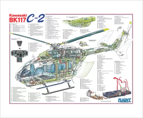 Kawasaki BK117 C-2 Cutaway Poster