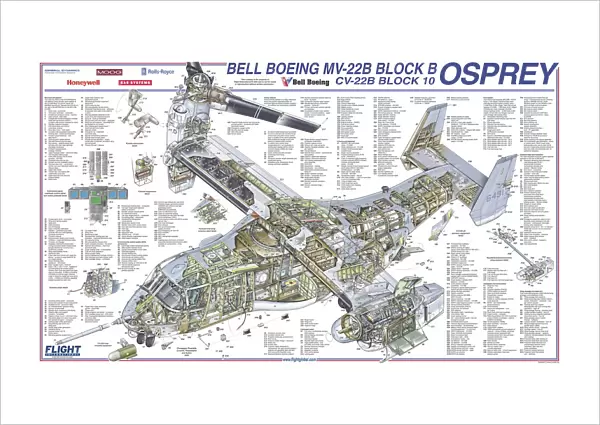 Bell Boeing MV-22B Osprey Block B Cutaway Poster