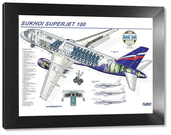 Sukhoi SuperJet 100 Cutaway Poster