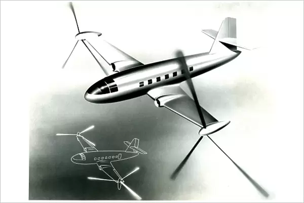 Roto-prop transport plane proposed as a design by Laurence LePage
