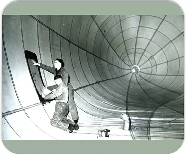 RAF Ballon unit, ardington. Repairs on Ballon (inflated with air)
