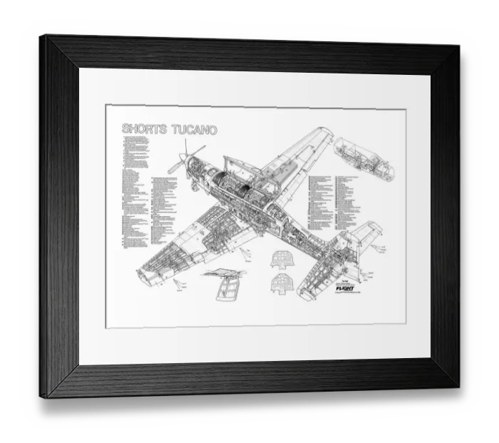 Framed Print : Short Tucano Cutaway Poster Framed Print : Short Tucano Cutaway Poster