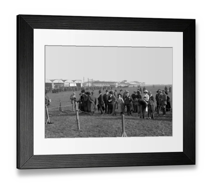 Framed Print : Crowds inspect the aircraft attending the Flying Meeting at Winter Gardens Flying Ground Framed Print : Crowds inspect the aircraft attending the Flying Meeting at Winter Gardens Flying Ground