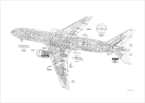 Boeing 777-200 Cutaway Drawing