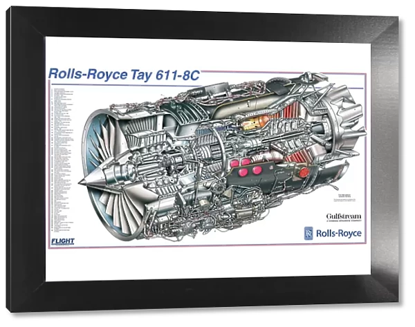 Roll-Royce Tay 611 Engine Cutaway Poster