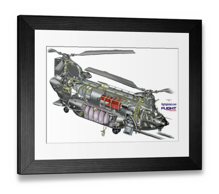 Framed Print : Boeing MH-47G cutaway Framed Print : Boeing MH-47G cutaway