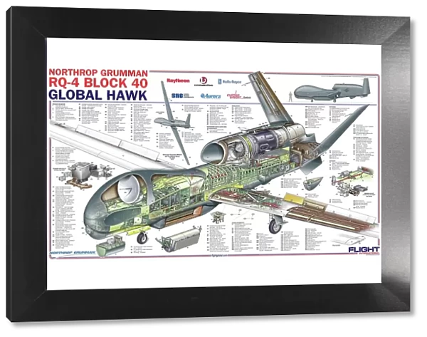 Northrop Grumman RQ-4 Global Hawk Block 40 Cutaway Poster