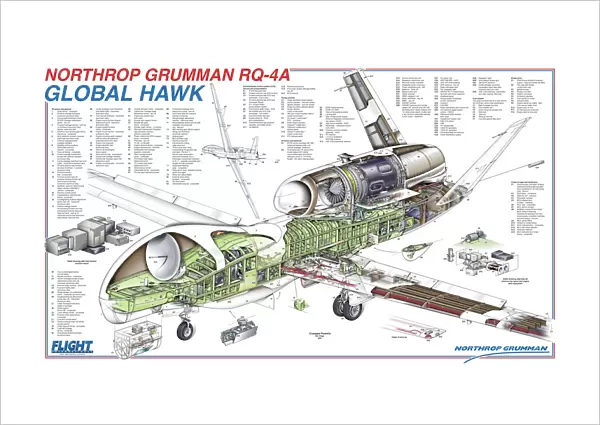 Northrop Grumman RQ-8A Global Hawk Cutaway Poster