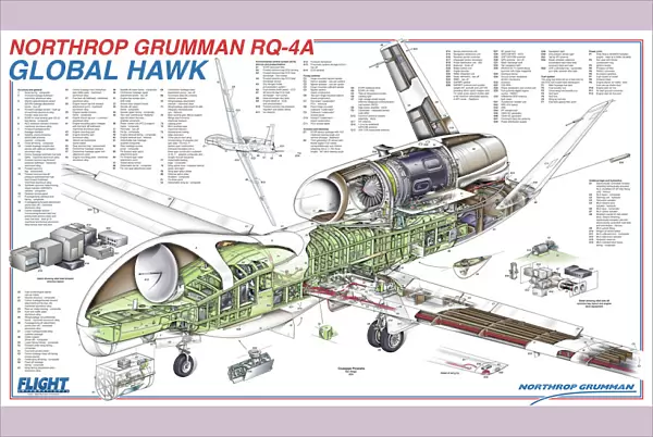 Northrop Grumman RQ-8A Global Hawk Cutaway Poster