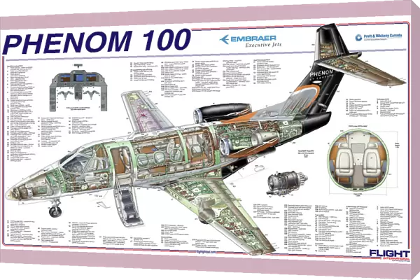Embraer Phenom 100 Cutaway Poster