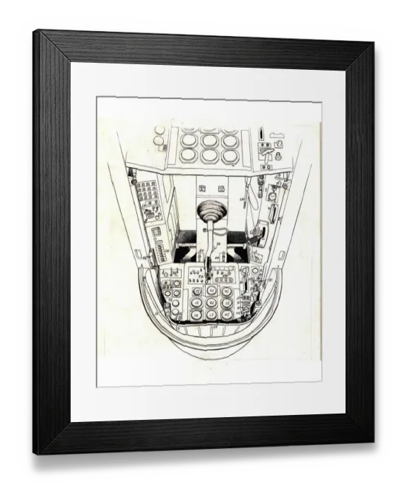 Framed Print : Aermacchi MB326 cockpit cutaway drawing Framed Print : Aermacchi MB326 cockpit cutaway drawing