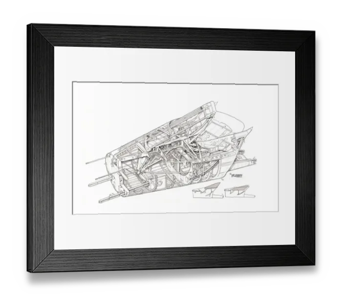 Framed Print : Aerospatiale Concorde Droop Nose Detail Cutaway Drawing Framed Print : Aerospatiale Concorde Droop Nose Detail Cutaway Drawing