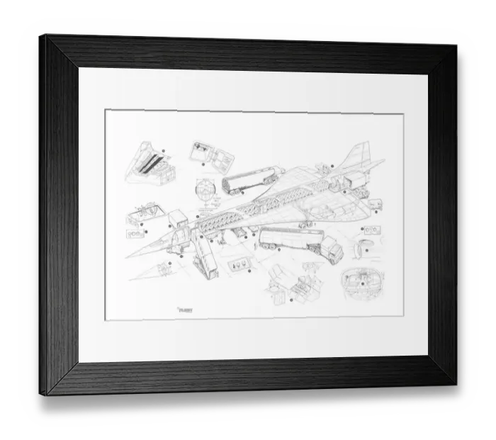 Framed Print : Concorde Ground Handling Cutaway Drawing Framed Print : Concorde Ground Handling Cutaway Drawing
