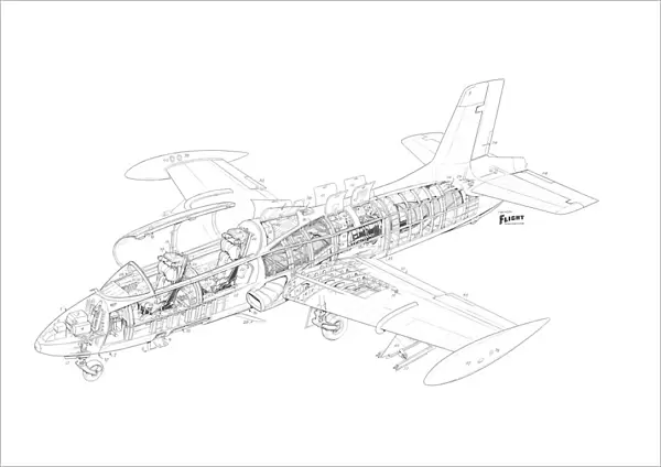 Aermacchi MB-326 Cutaway Drawing