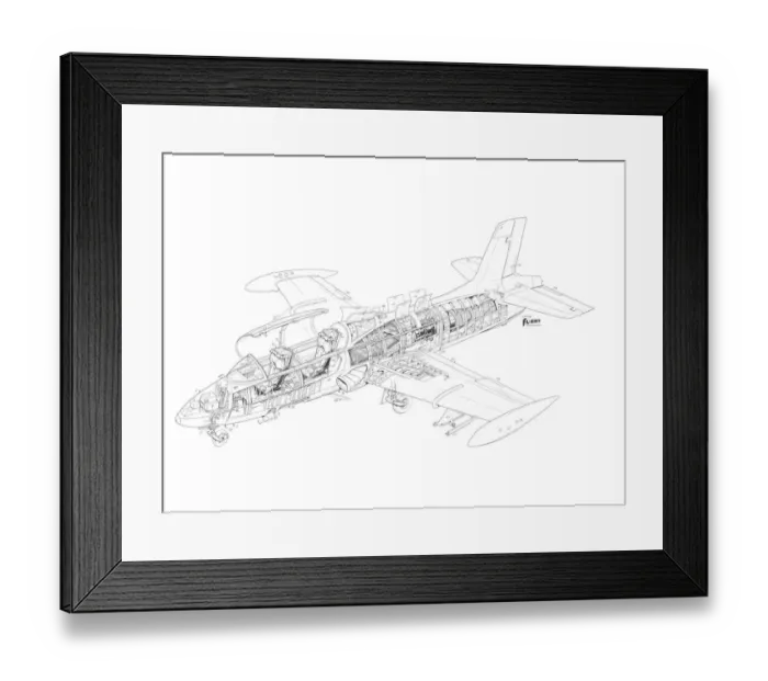 Framed Print : Aermacchi MB-326 Cutaway Drawing Framed Print : Aermacchi MB-326 Cutaway Drawing