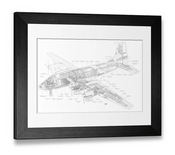 Framed Print : Bristol Britannia Freighter Cutaway Drawing Framed Print : Bristol Britannia Freighter Cutaway Drawing