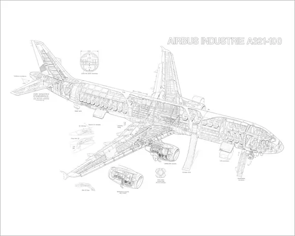 Airbus A321-100 Cutaway Drawing