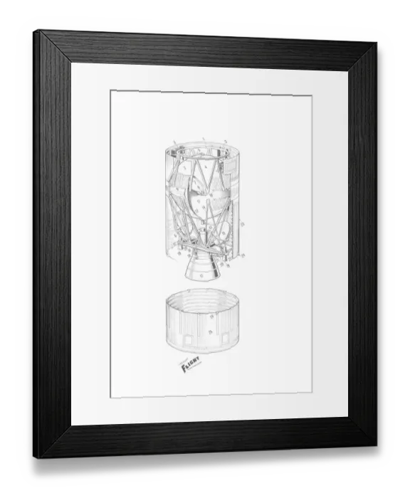 Framed Print : European Space Vechile Eldo Stage 2 Cutaway Drawing Framed Print : European Space Vechile Eldo Stage 2 Cutaway Drawing
