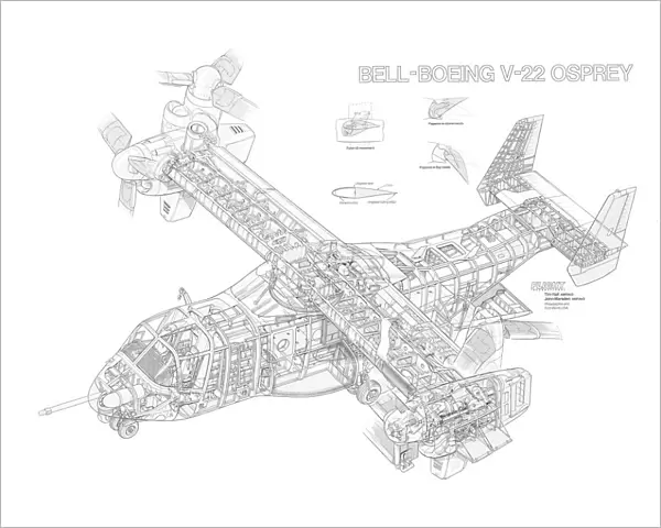 Bell-Boeing V22 Osprey Cutaway Drawing