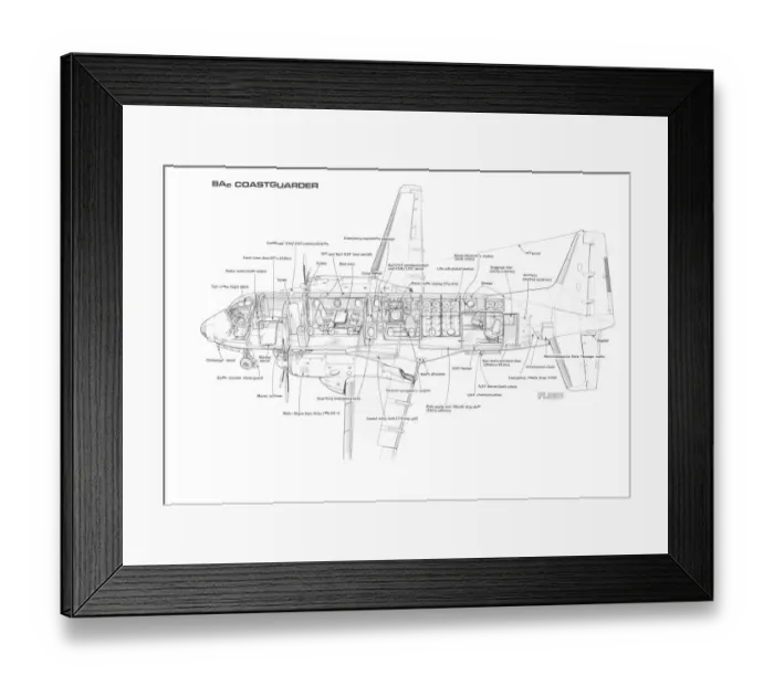 Framed Print : Coastguarder 748 Cutaway Drawing Framed Print : Coastguarder 748 Cutaway Drawing