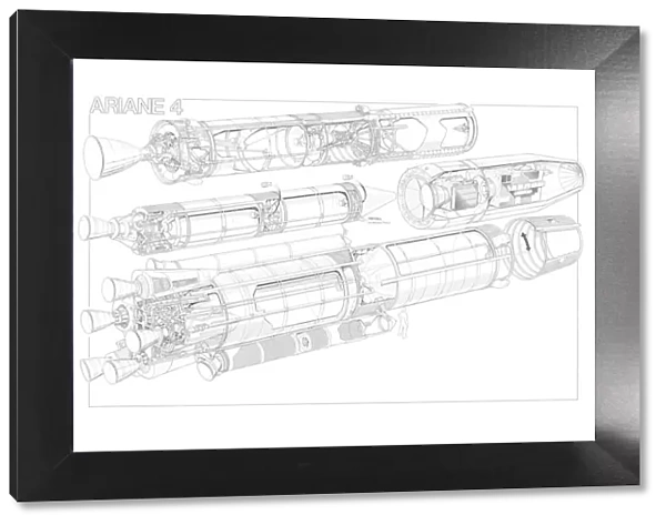 Ariane 4 Cutaway Drawing