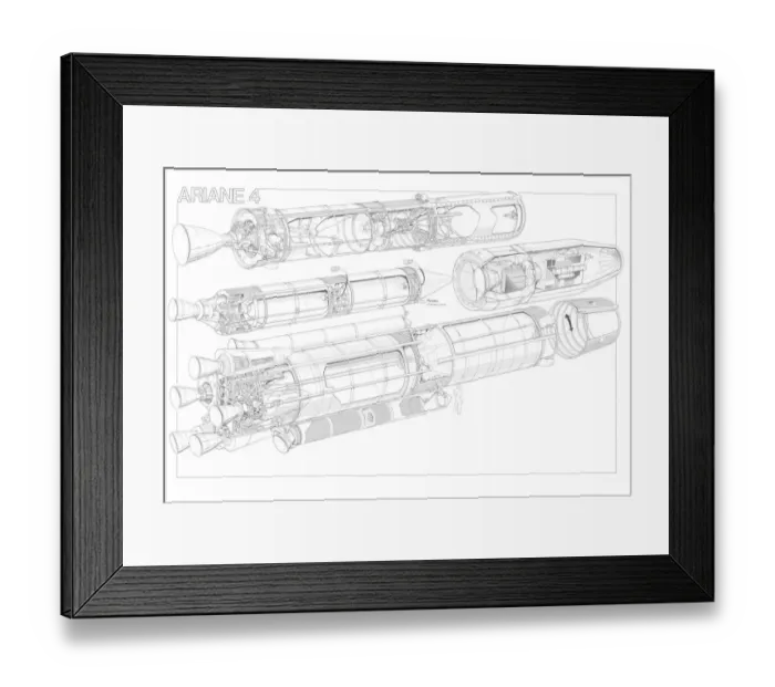 Framed Print : Ariane 4 Cutaway Drawing Framed Print : Ariane 4 Cutaway Drawing