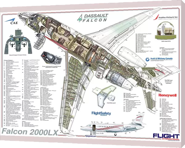 Dassault Falcon 2000LX Cutaway Poster