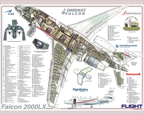 Dassault Falcon 2000LX Cutaway Poster