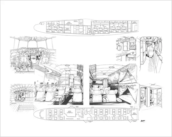 Armstrong Whitworth Ensign - Cockpit & Interior Detail Cutaway Drawing
