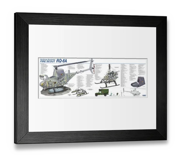 Framed Print : Northrop Grumman Firescout RQ-8A Cutaway Poster Framed Print : Northrop Grumman Firescout RQ-8A Cutaway Poster