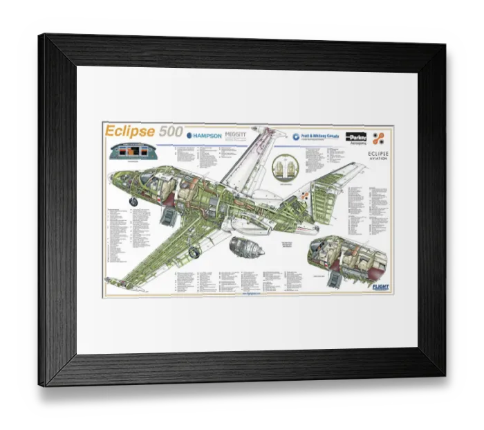 Framed Print : Eclipse 500 Cutaway Poster Framed Print : Eclipse 500 Cutaway Poster