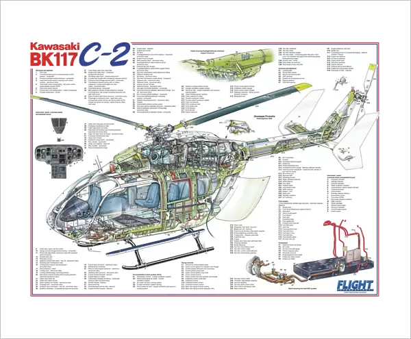 Kawasaki BK-117 C-2 Cutaway Poster