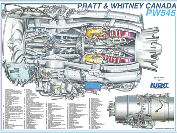 Pratt & Whitney Canada PW545 Cutaway Poster