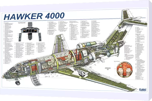 Hawker 4000 Cutaway Poster