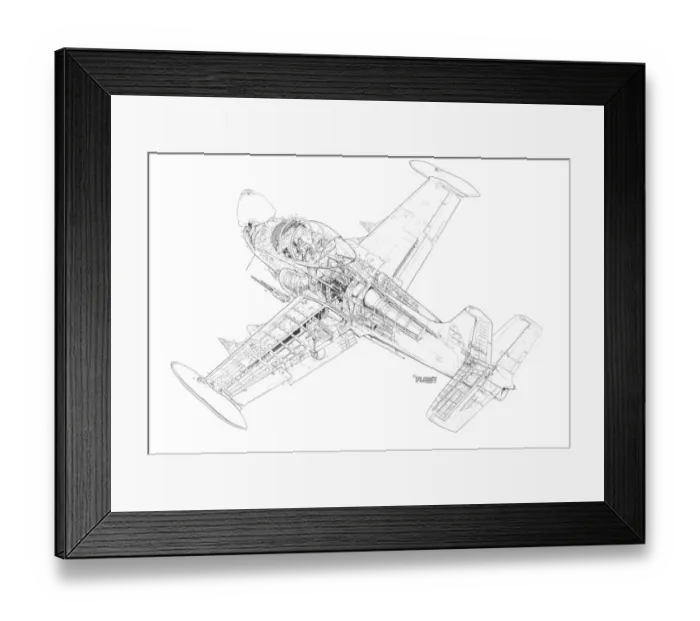 Framed Print : BAC 167 Strikemaster Cutaway Drawing Framed Print : BAC 167 Strikemaster Cutaway Drawing