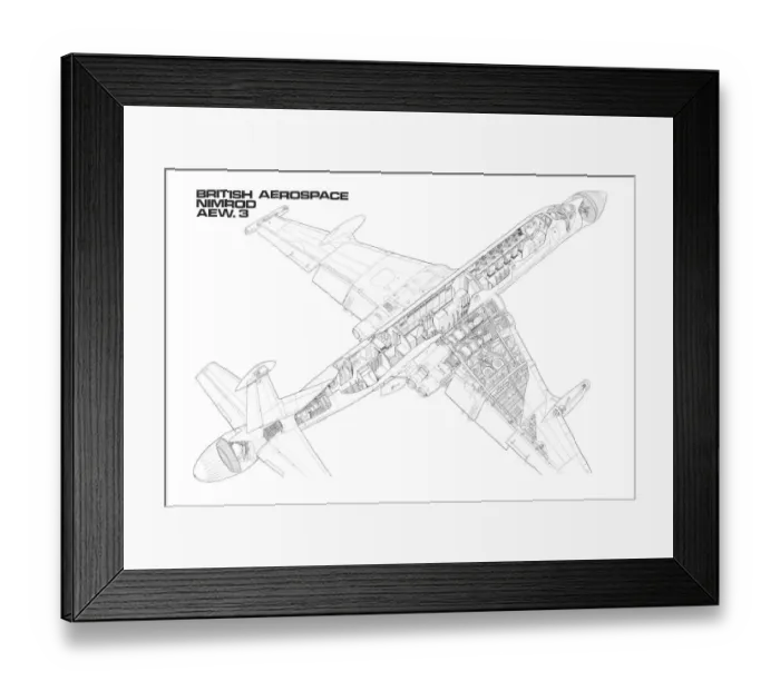 Framed Print : British Aerospace Nimrod AEW 3 Cutaway Drawing Framed Print : British Aerospace Nimrod AEW 3 Cutaway Drawing