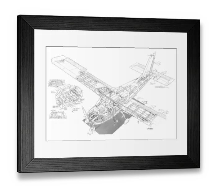 Framed Print : Britten Norman BN3 Cutaway Drawing Framed Print : Britten Norman BN3 Cutaway Drawing