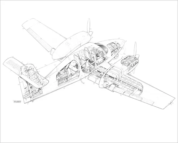 Piper Seminole Cutaway Drawing