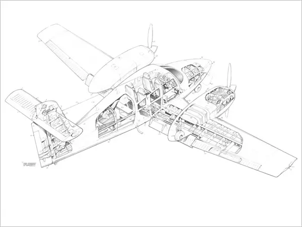 Piper Seminole Cutaway Drawing