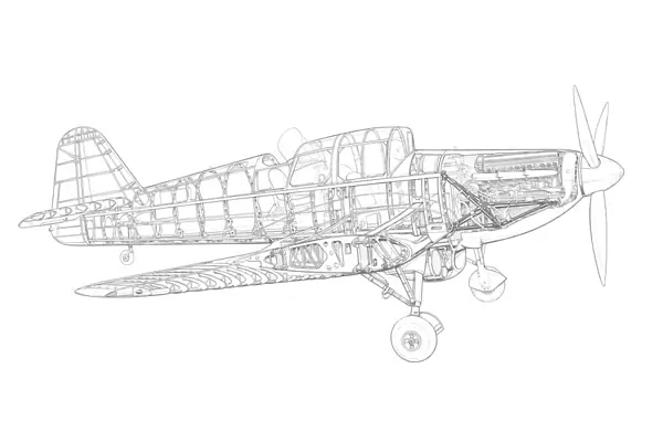 Miles Master Mk1 Cutaway Drawing