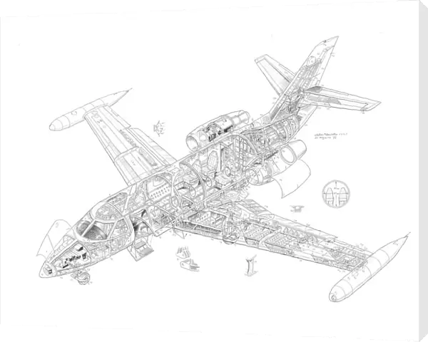 Dassault Falcon 10 Cutaway Drawing