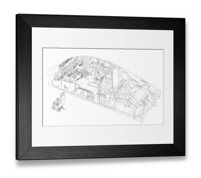 Framed Print : Armstrong Whitworth 650 argosy - cockpit & ecs deta Cutaway Drawing Framed Print : Armstrong Whitworth 650 argosy - cockpit & ecs deta Cutaway Drawing